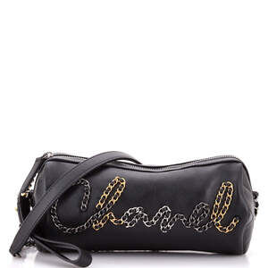 Chanel Small Chain Signe Bowling Bag Calfskin